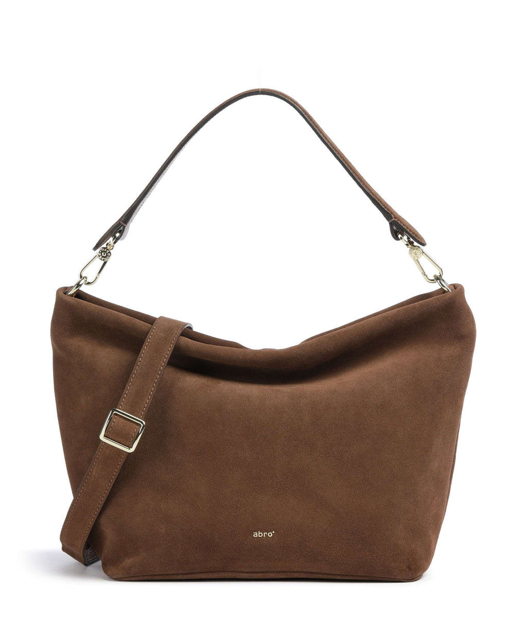 Abro Suede Ebony Hobo bag wood