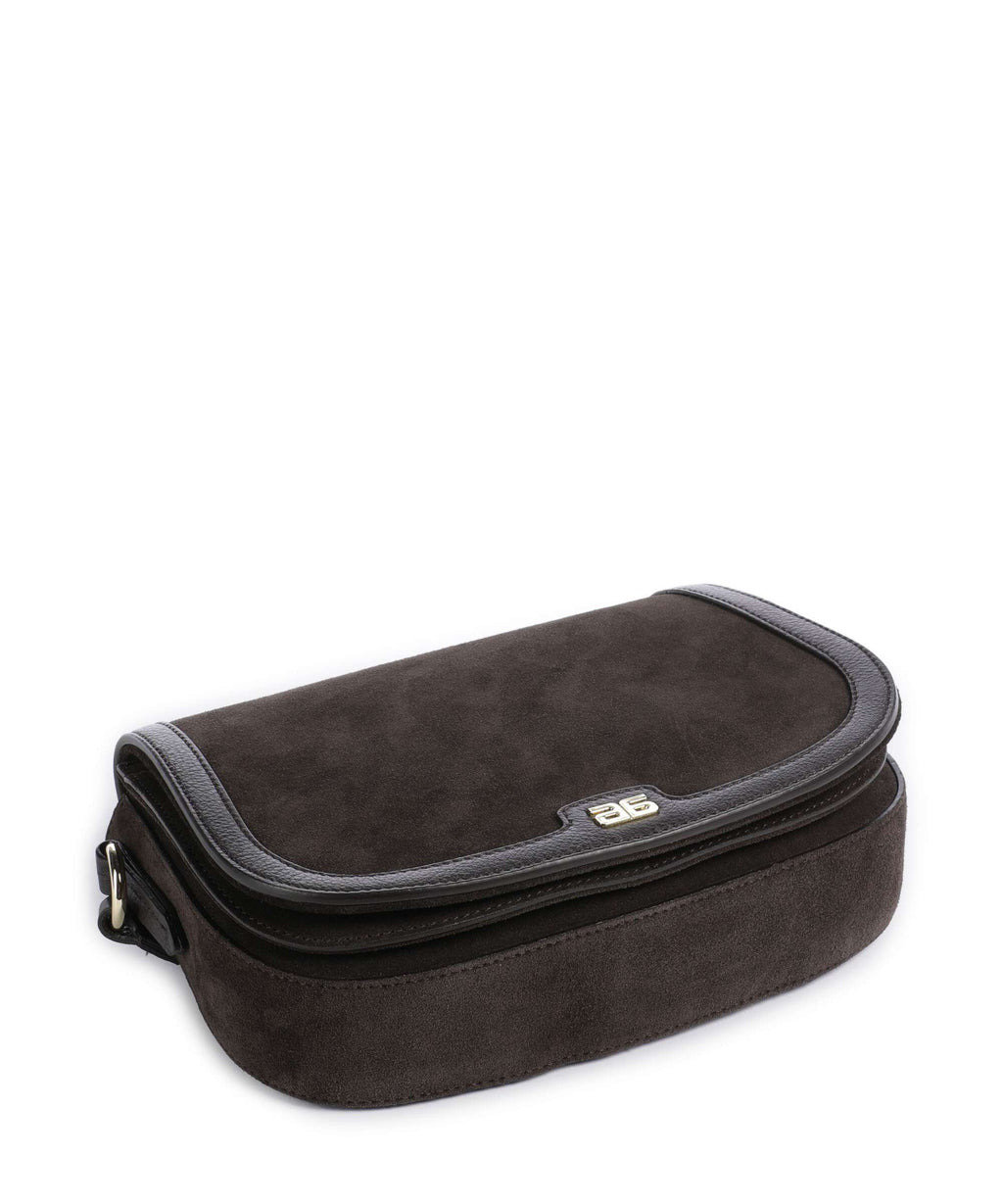 Abro Suede Rosalia Crossbody bag dark brown