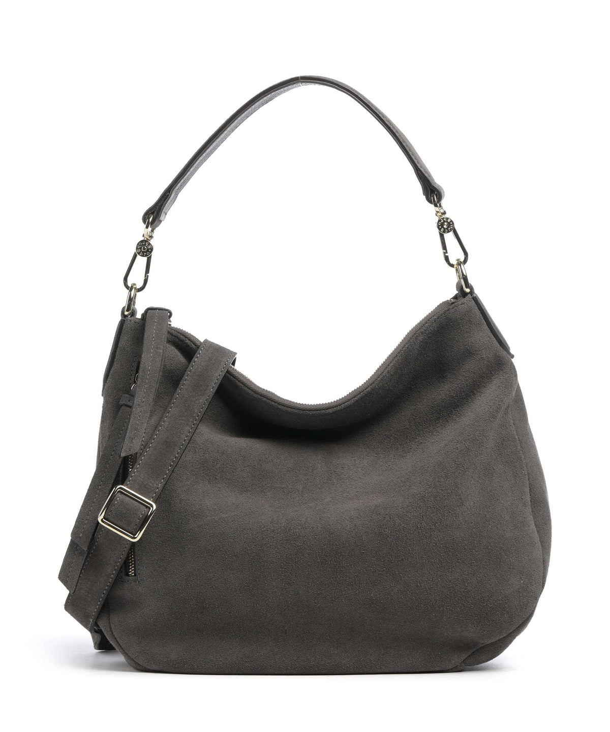 Abro Suede Juna Small Hobo bag grey