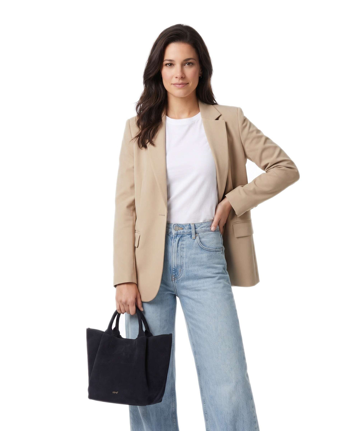 Abro Suede Essential Small Handbag navy