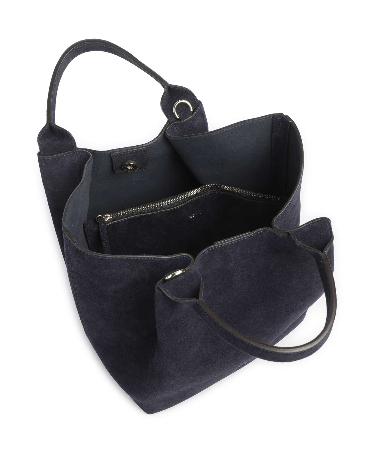 Abro Suede Essential Medium Handbag navy