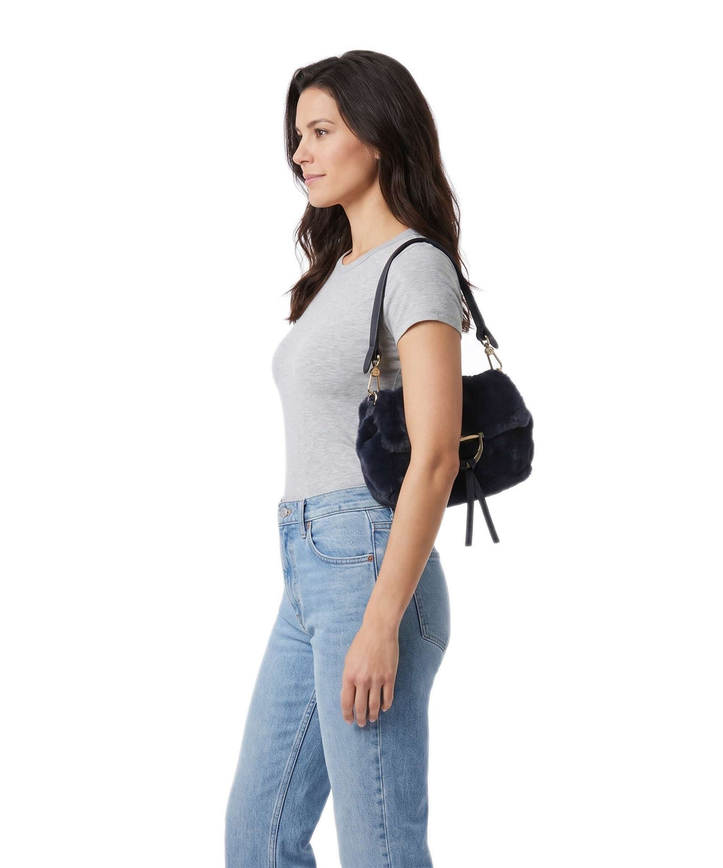 Abro Eco Fur Temi Small Shoulder bag navy