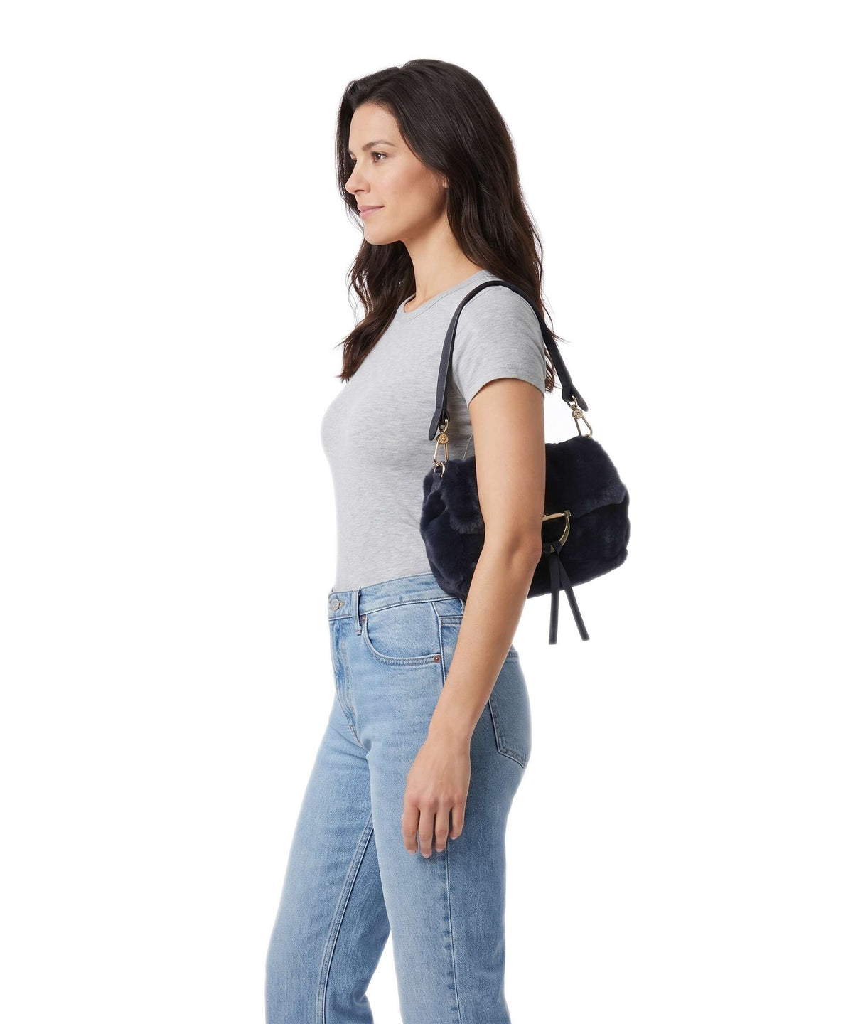 Abro Eco Fur Temi Small Shoulder bag navy