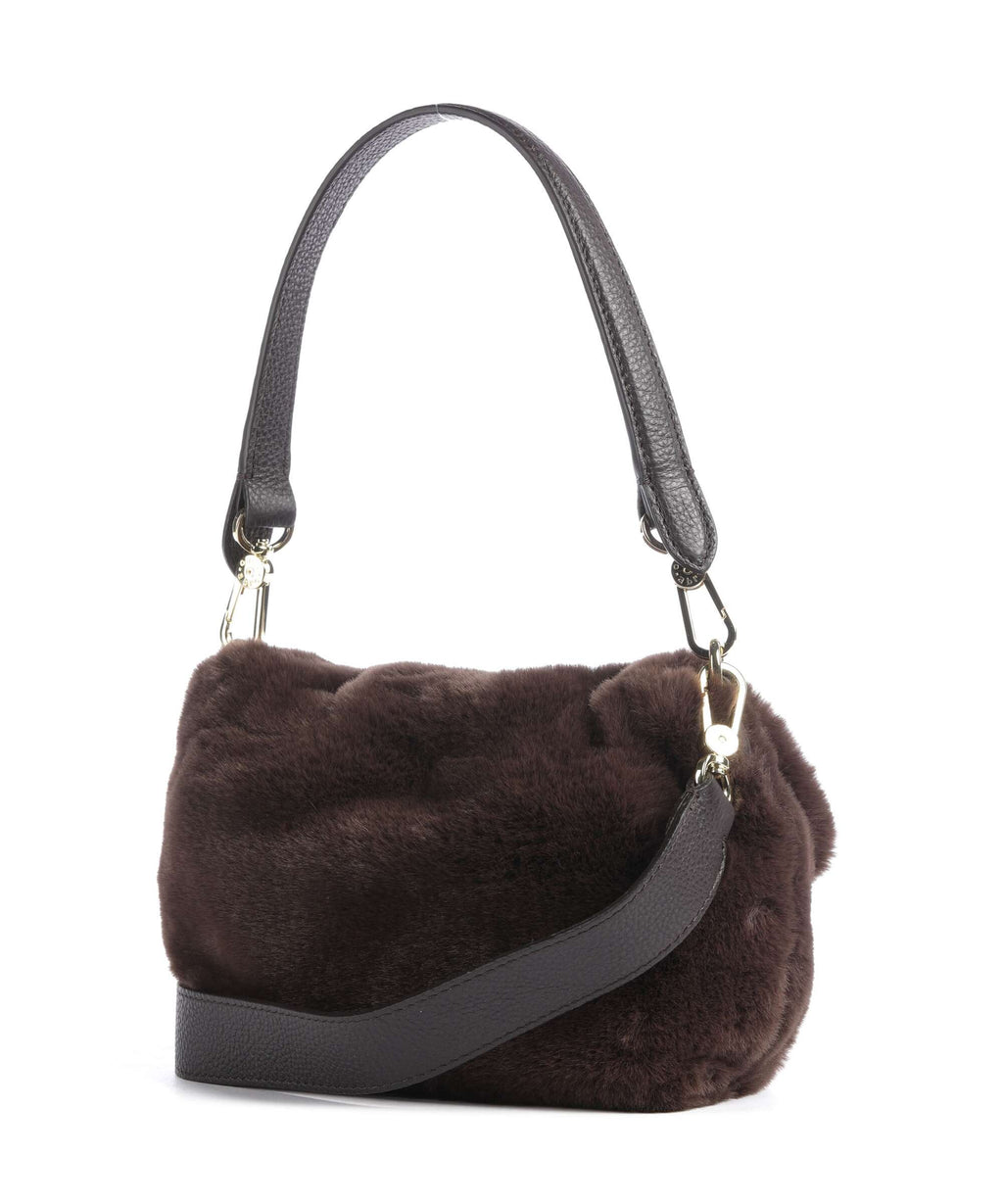 Abro Eco Fur Temi Small Shoulder bag dark brown
