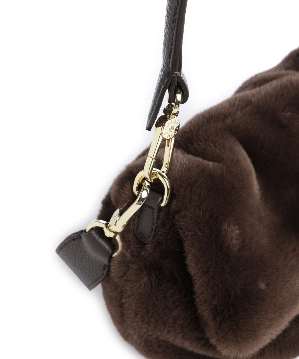 Abro Eco Fur Temi Small Shoulder bag dark brown