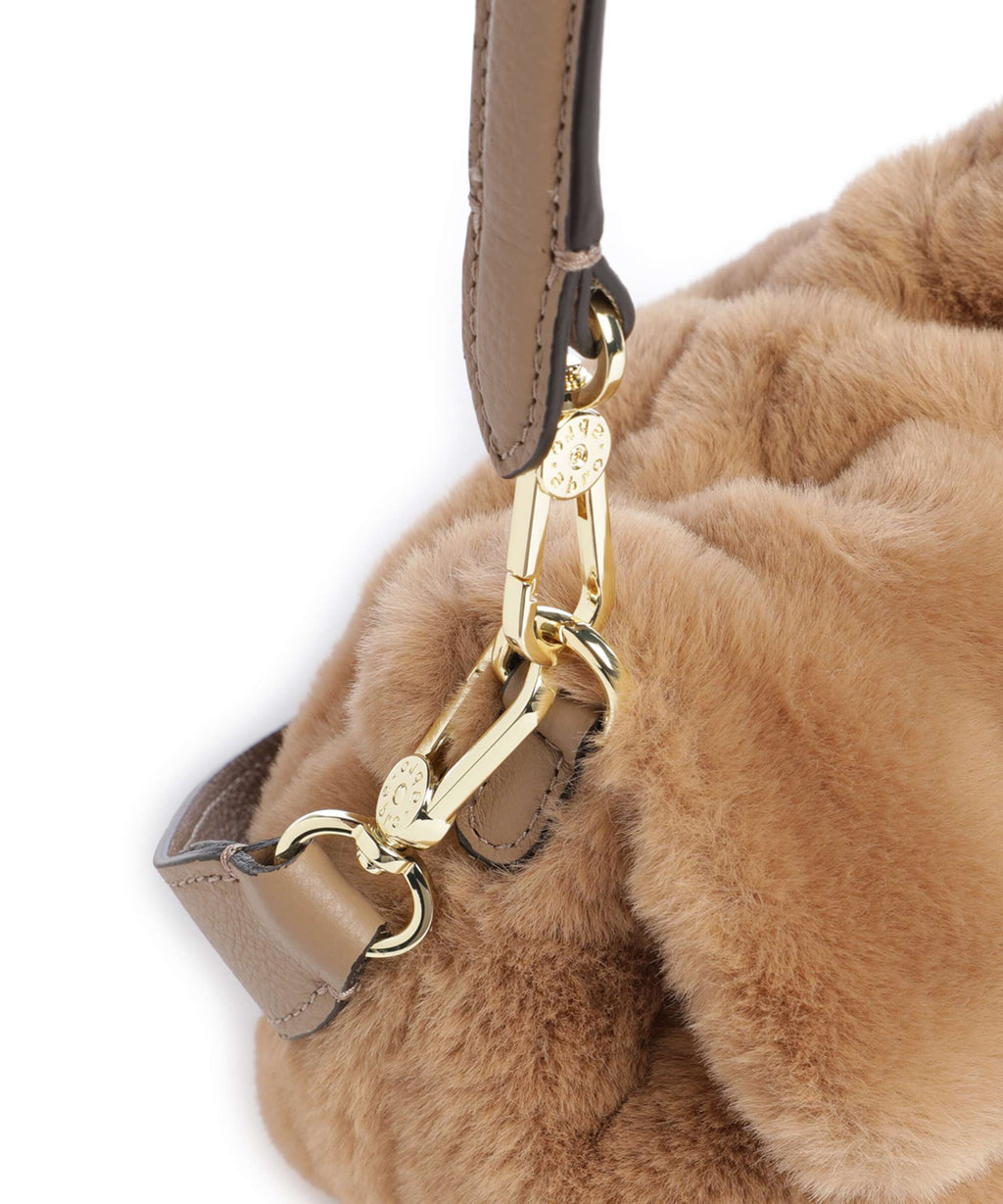 Abro Eco Fur Temi Small Shoulder bag cappuccino