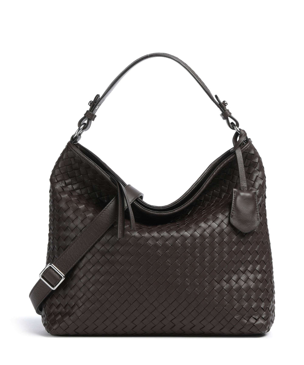 Abro Savage Elvi Small Hobo bag dark brown/silver