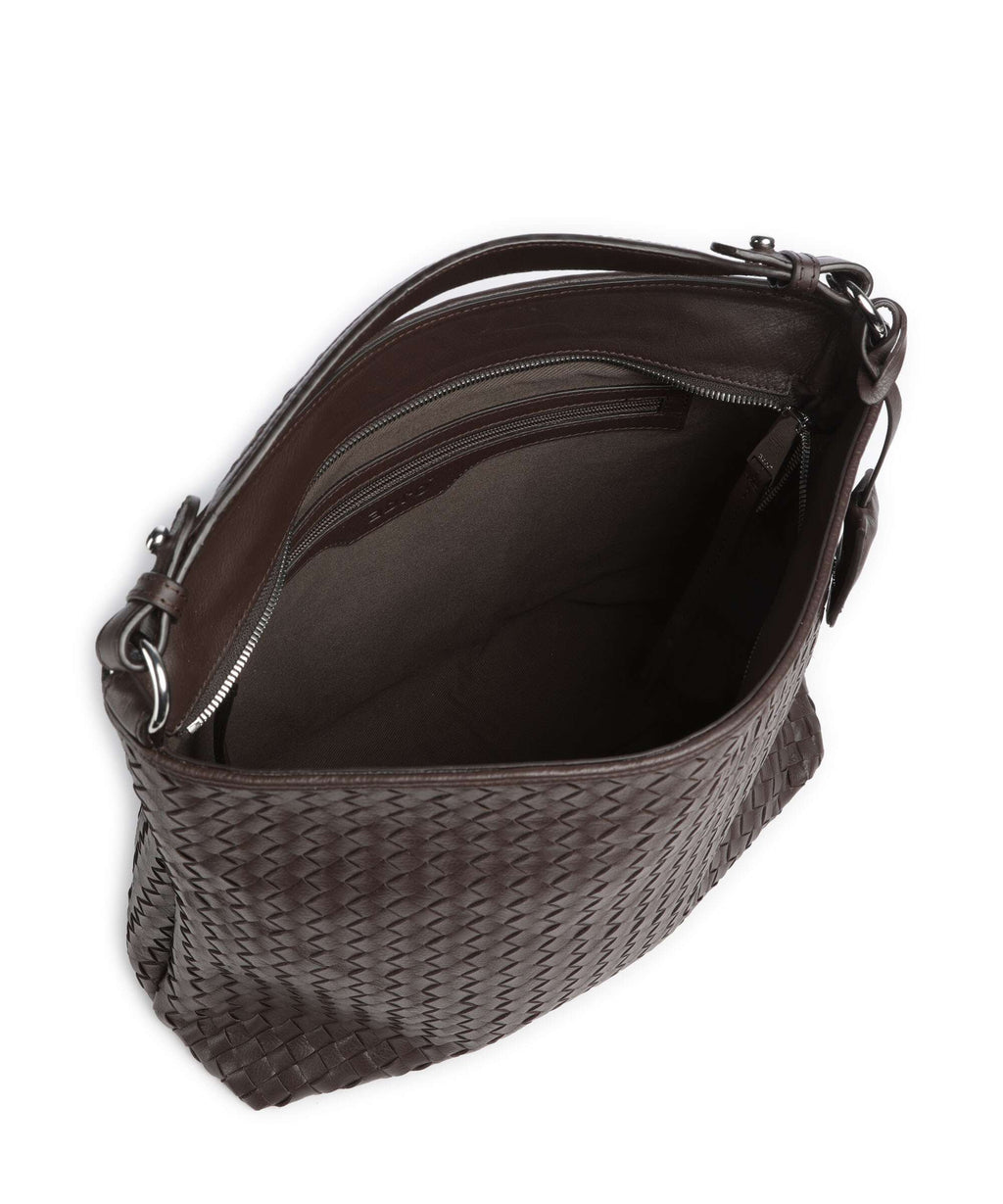 Abro Savage Elvi Small Hobo bag dark brown/silver