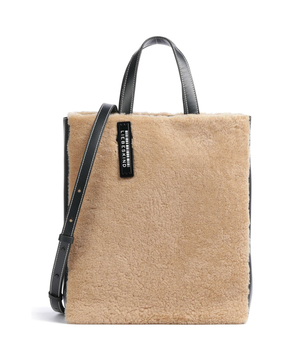 Liebeskind Paper Bag Shearling M Handbag dark clay
