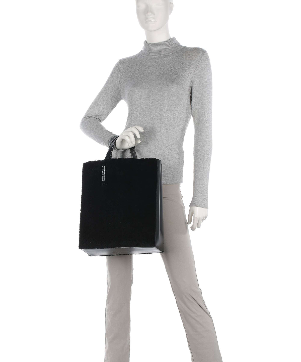 Liebeskind Paper Bag Shearling M Handbag black