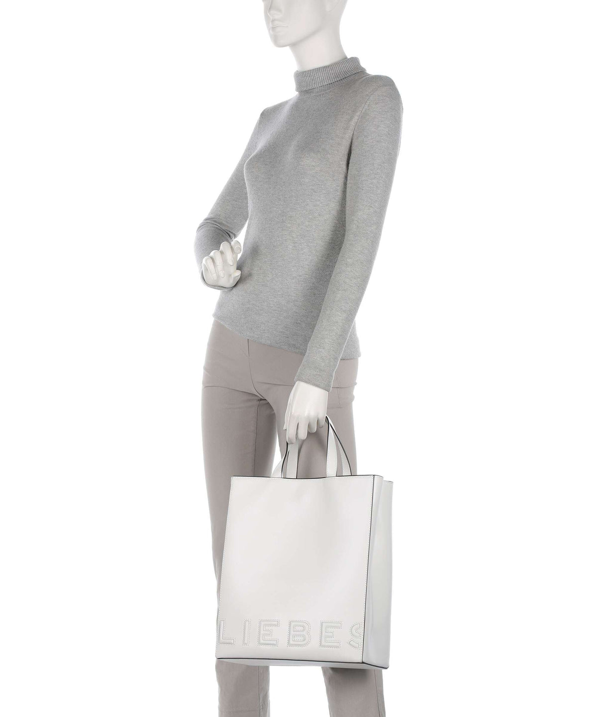 Liebeskind Paper Bag Logo Carter M Handbag offwhite