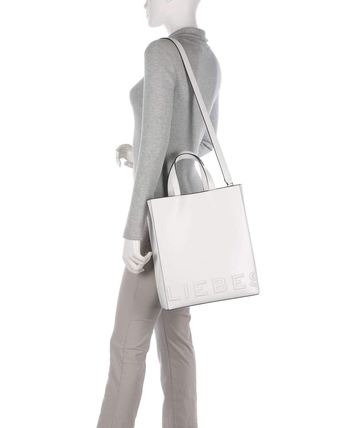 Liebeskind Paper Bag Logo Carter M Handbag offwhite