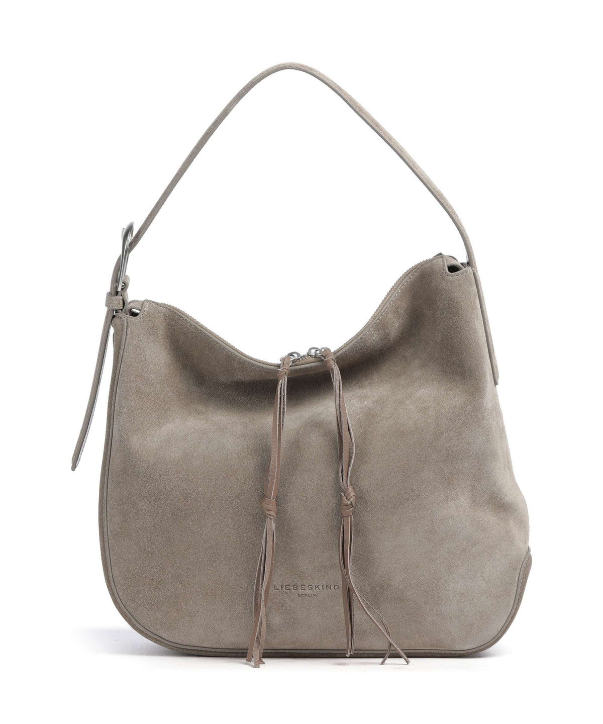 Liebeskind Ines Suede L Hobo bag neutral grey