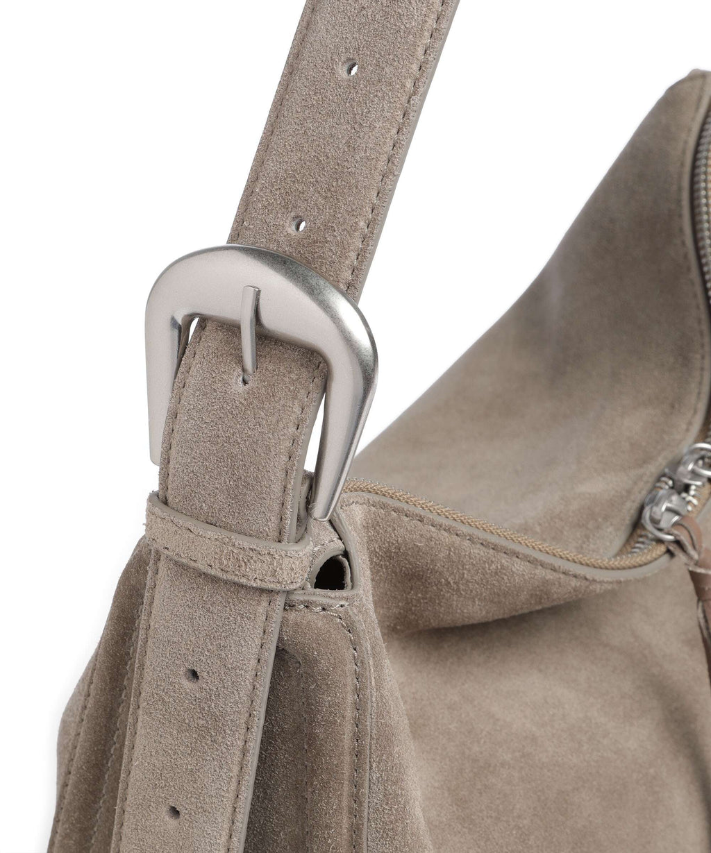 Liebeskind Ines Suede L Hobo bag neutral grey