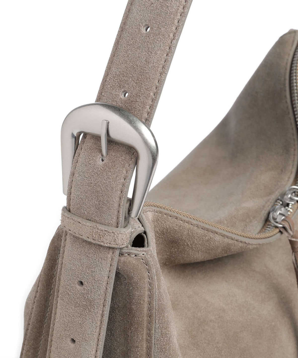 Liebeskind Ines Suede L Hobo bag neutral grey