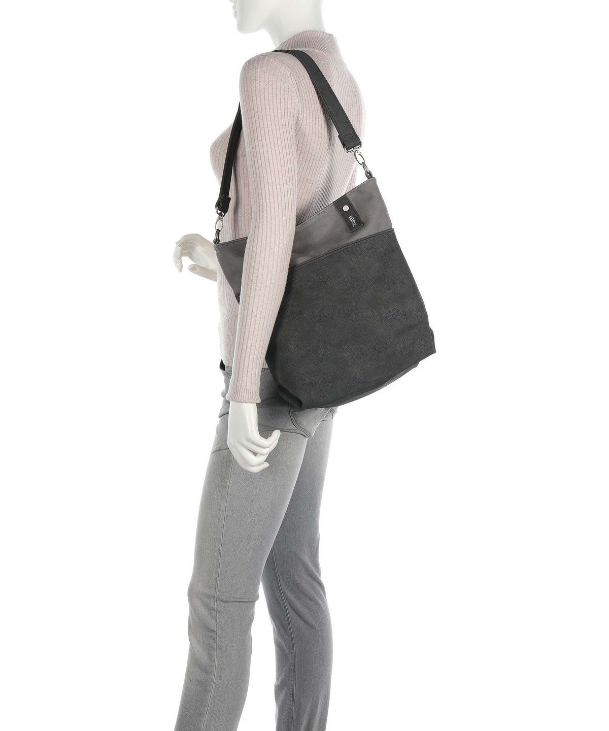 Zwei Jana J12 Hobo bag nubuk stone