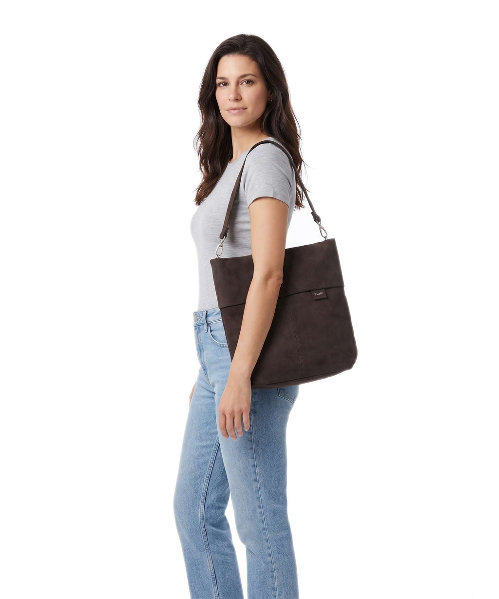 Zwei Mademoiselle.M M12 Hobo bag nubuk/espresso