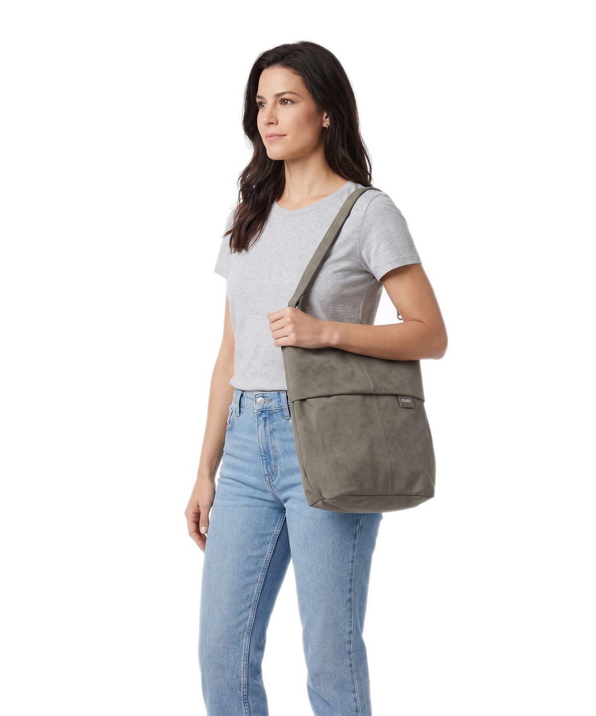 Zwei Mademoiselle.M M12 Hobo bag nubuk/mud