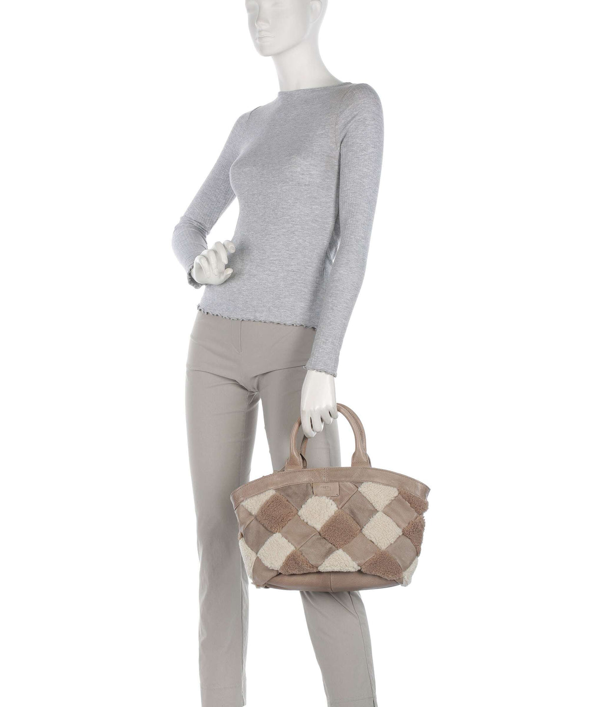 FredsBruder Check My Bag Handbag taupe teddy mix