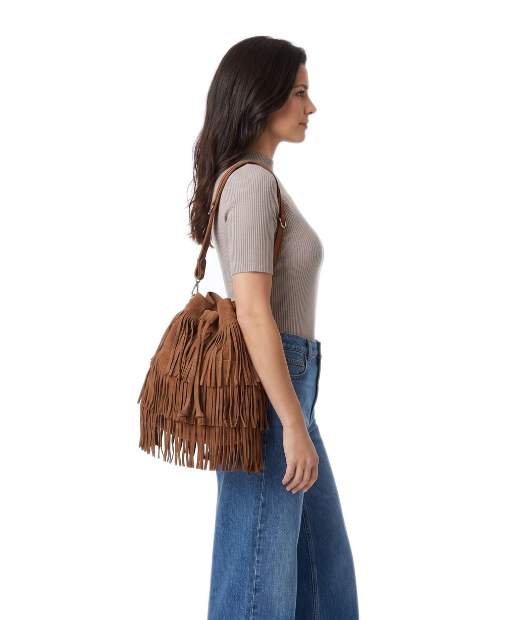 Anokhi Bucket bag tan