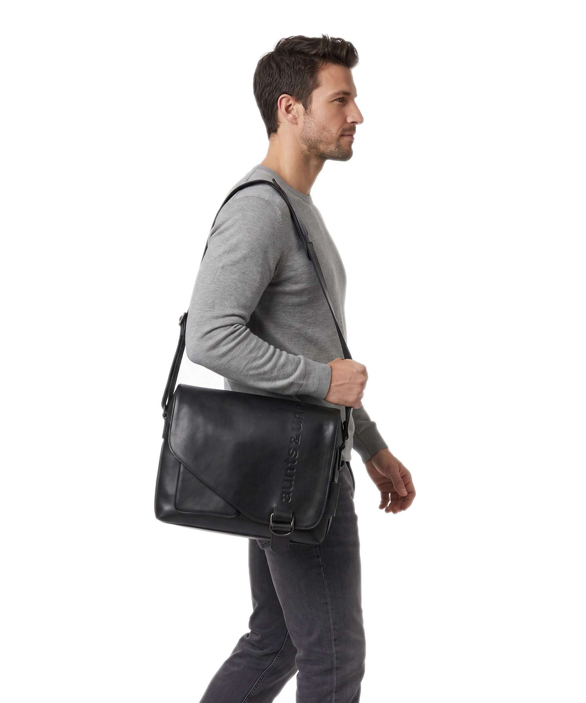 Aunts & Uncles Heritage Medium Judd Messenger bag black