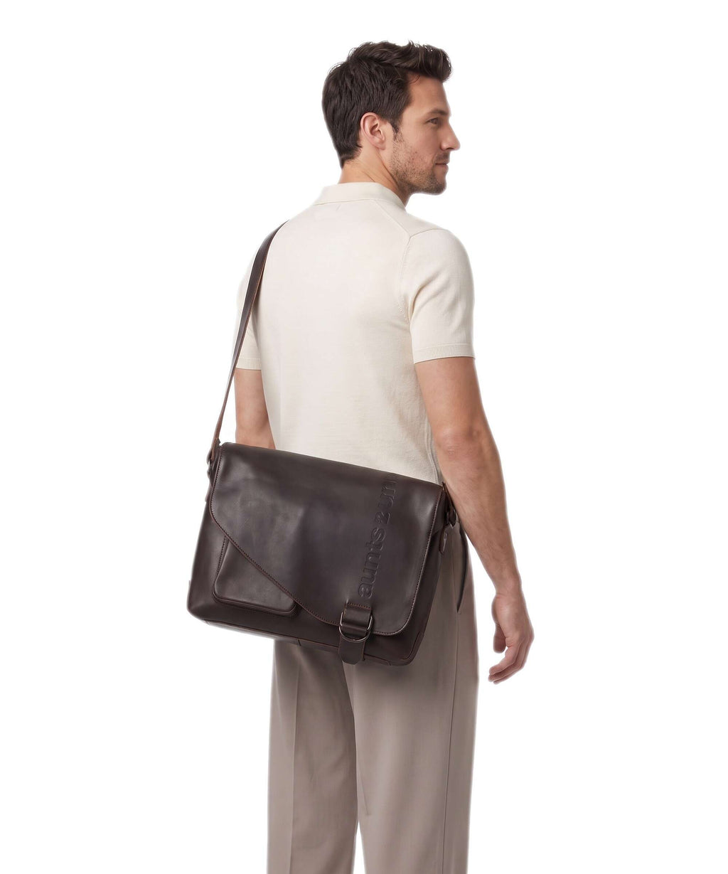 Aunts & Uncles Heritage Medium Judd Messenger bag dark brown