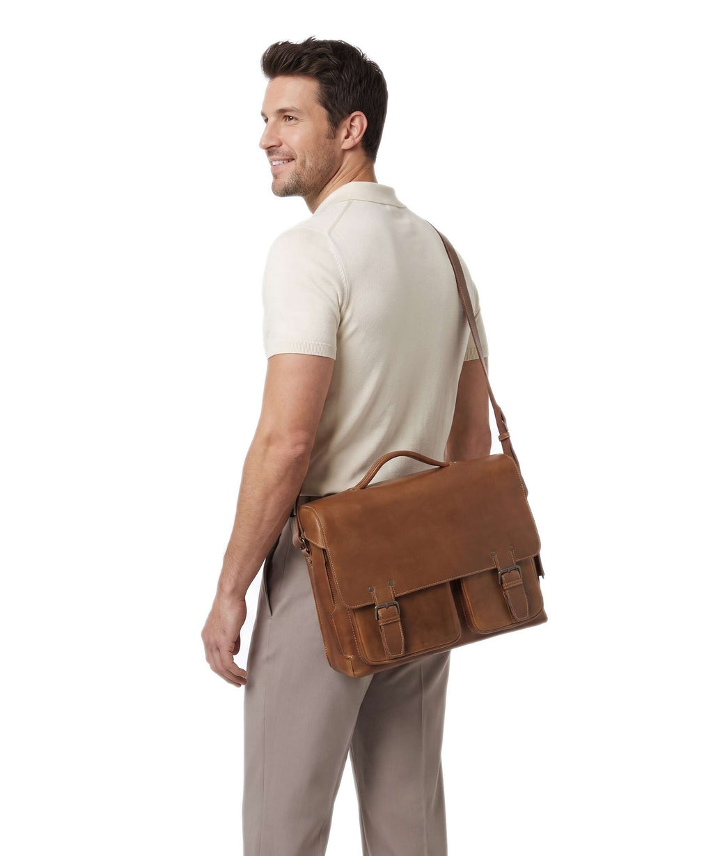 Aunts & Uncles Heritage Finn Briefcase tan