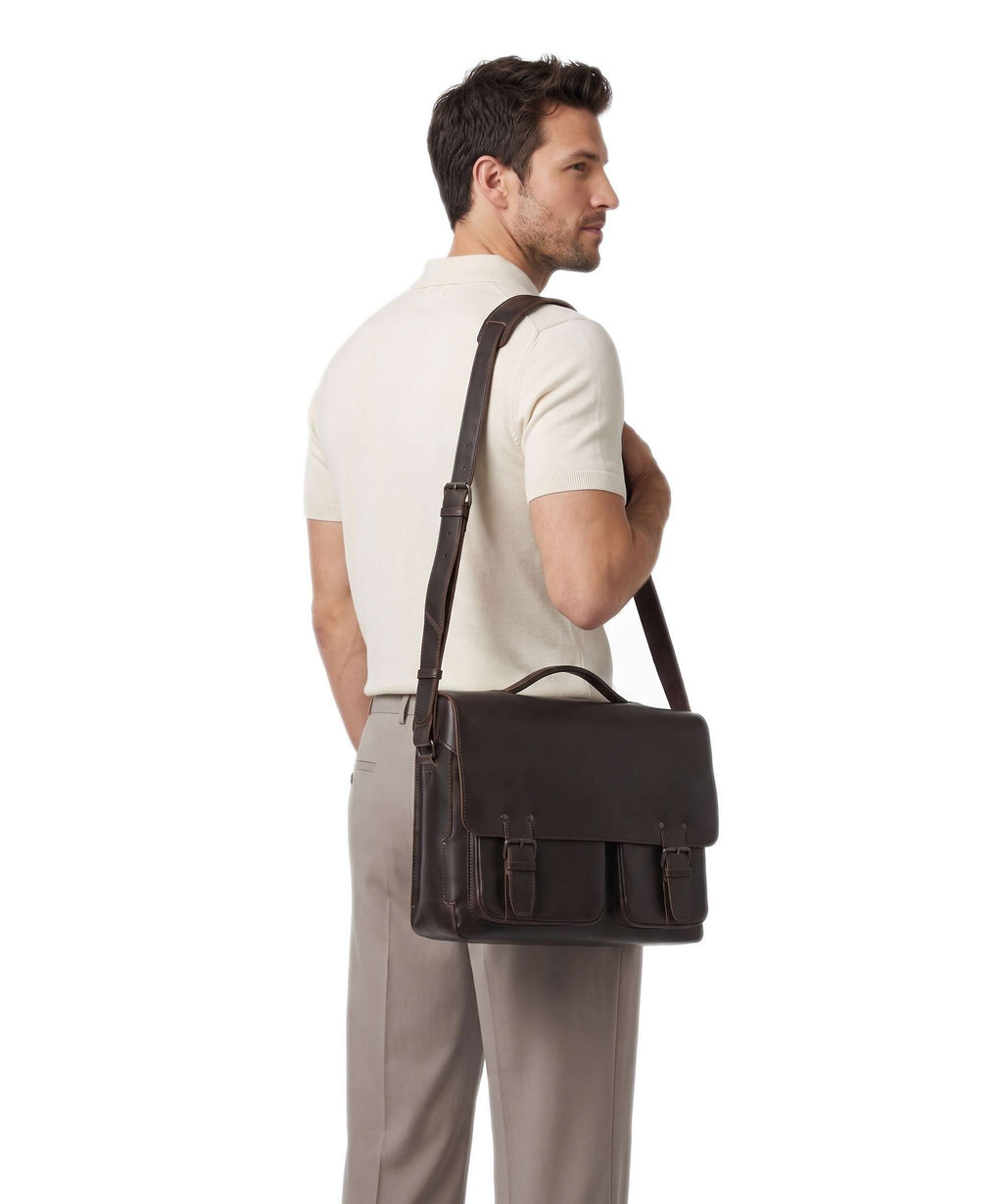 Aunts & Uncles Heritage Finn Briefcase dark brown