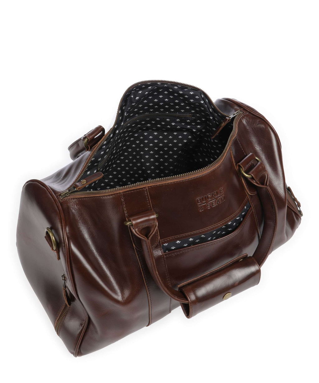 Buckle & Seam Crazy Horse Collin Weekend bag brown/dot