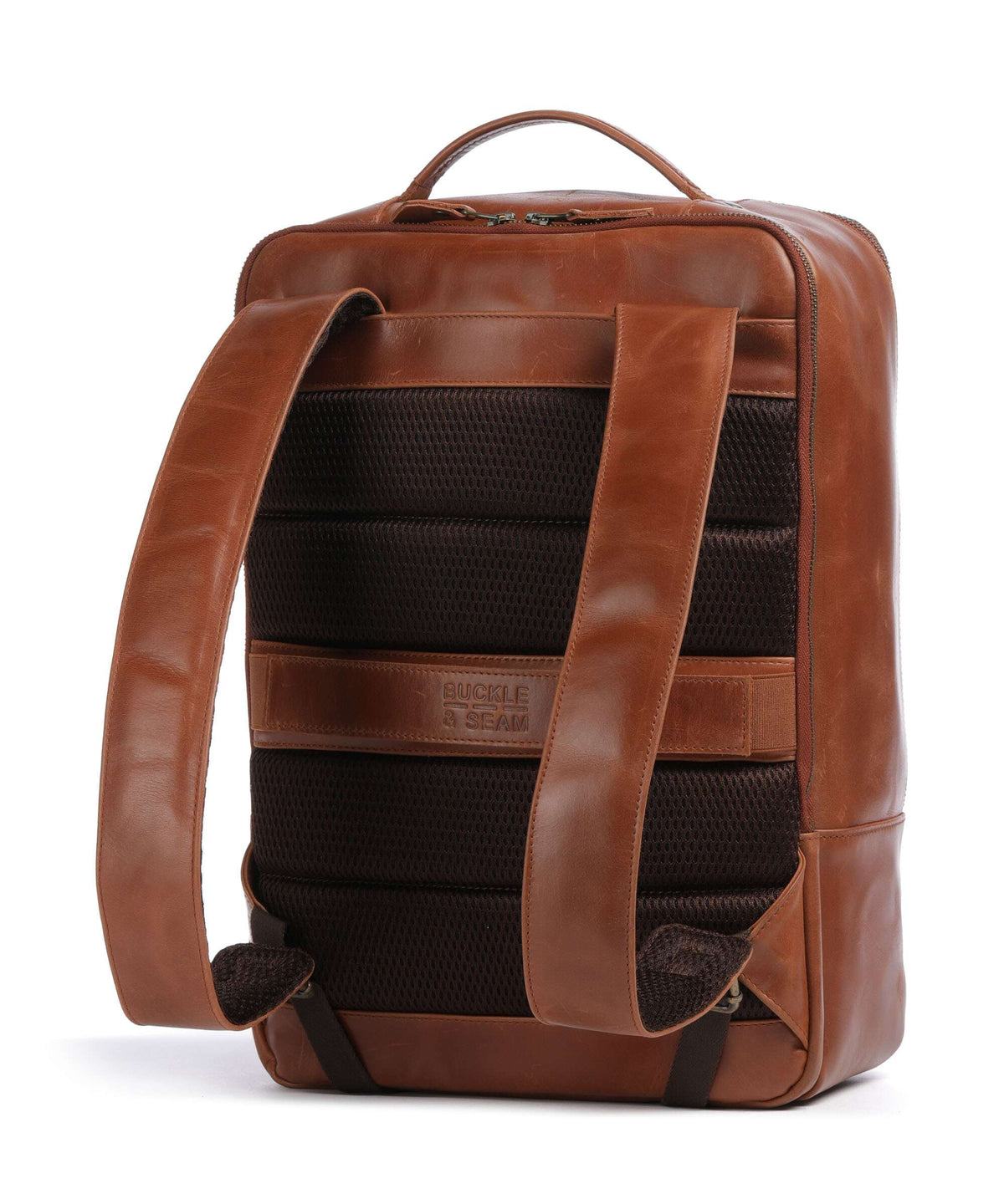 Buckle & Seam Crazy Horse Leon Backpack cognac