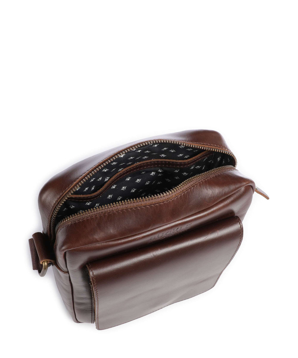 Buckle & Seam Crazy Horse Collector Crossbody bag brown