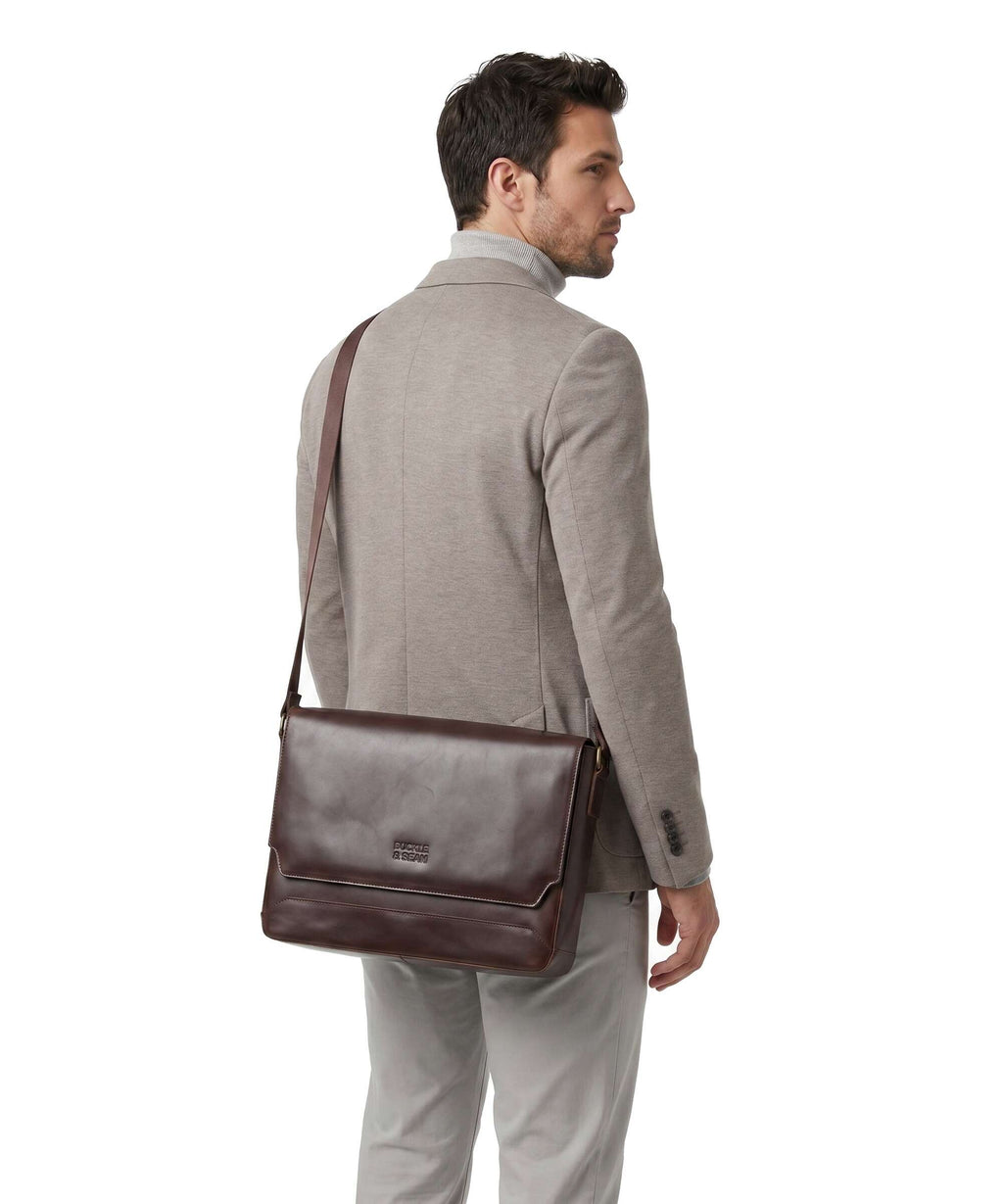Buckle & Seam Crazy Horse Times Messenger bag brown