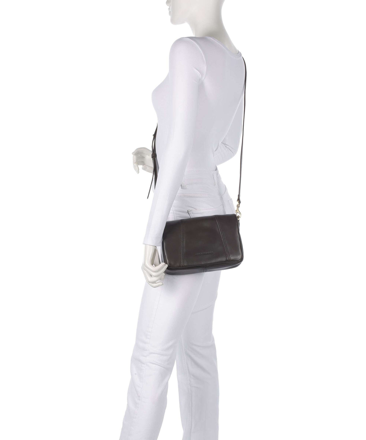 Les Visionnaires Mila Icon Silky Crossbody bag chocolate brown