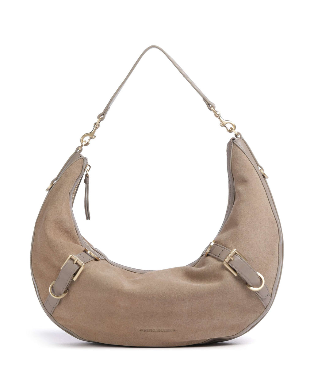 Les Visionnaires Enya Cozy Hobo bag mushroom/capuccino beige