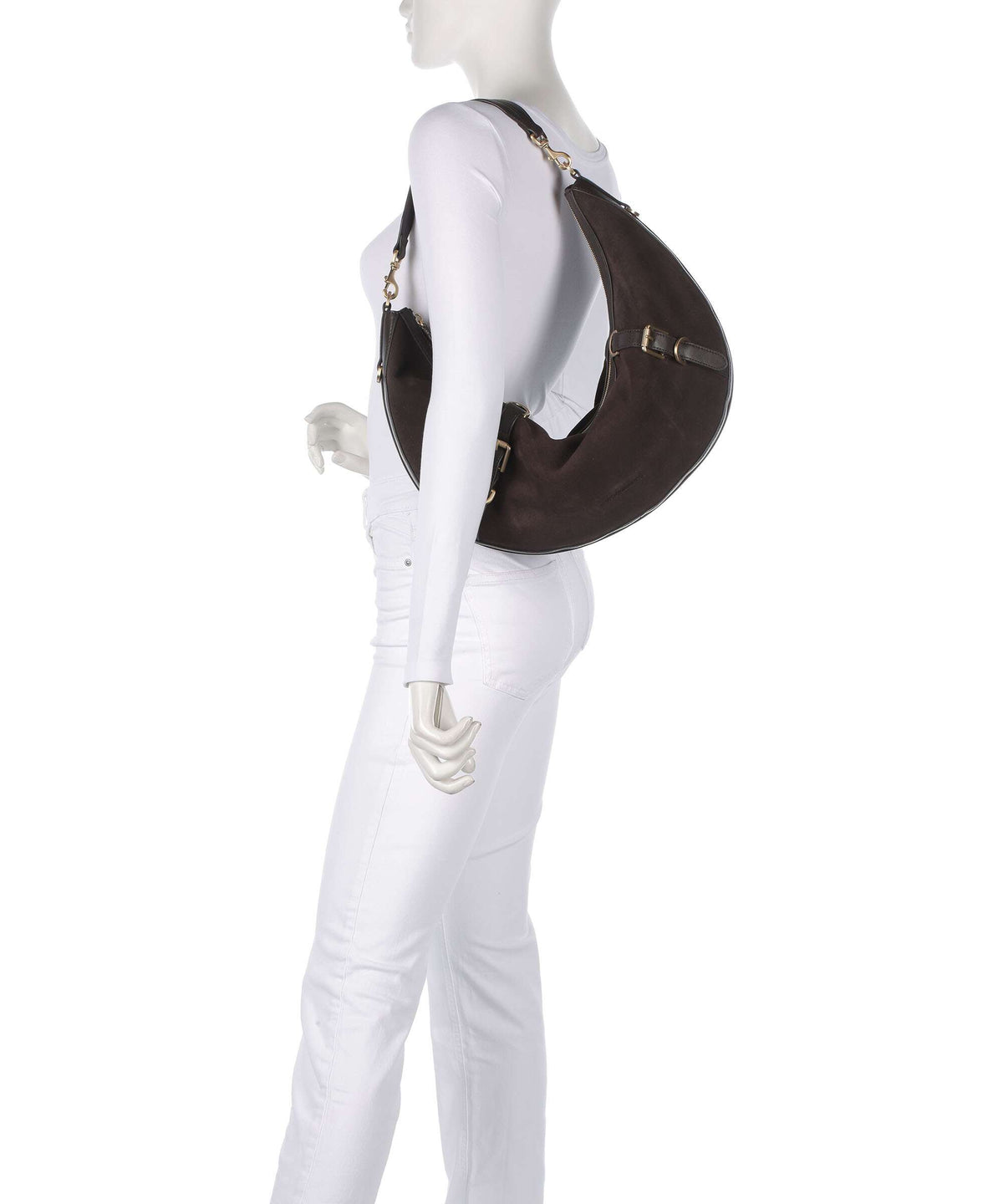 Les Visionnaires Enya Cozy Hobo bag chocolate brown