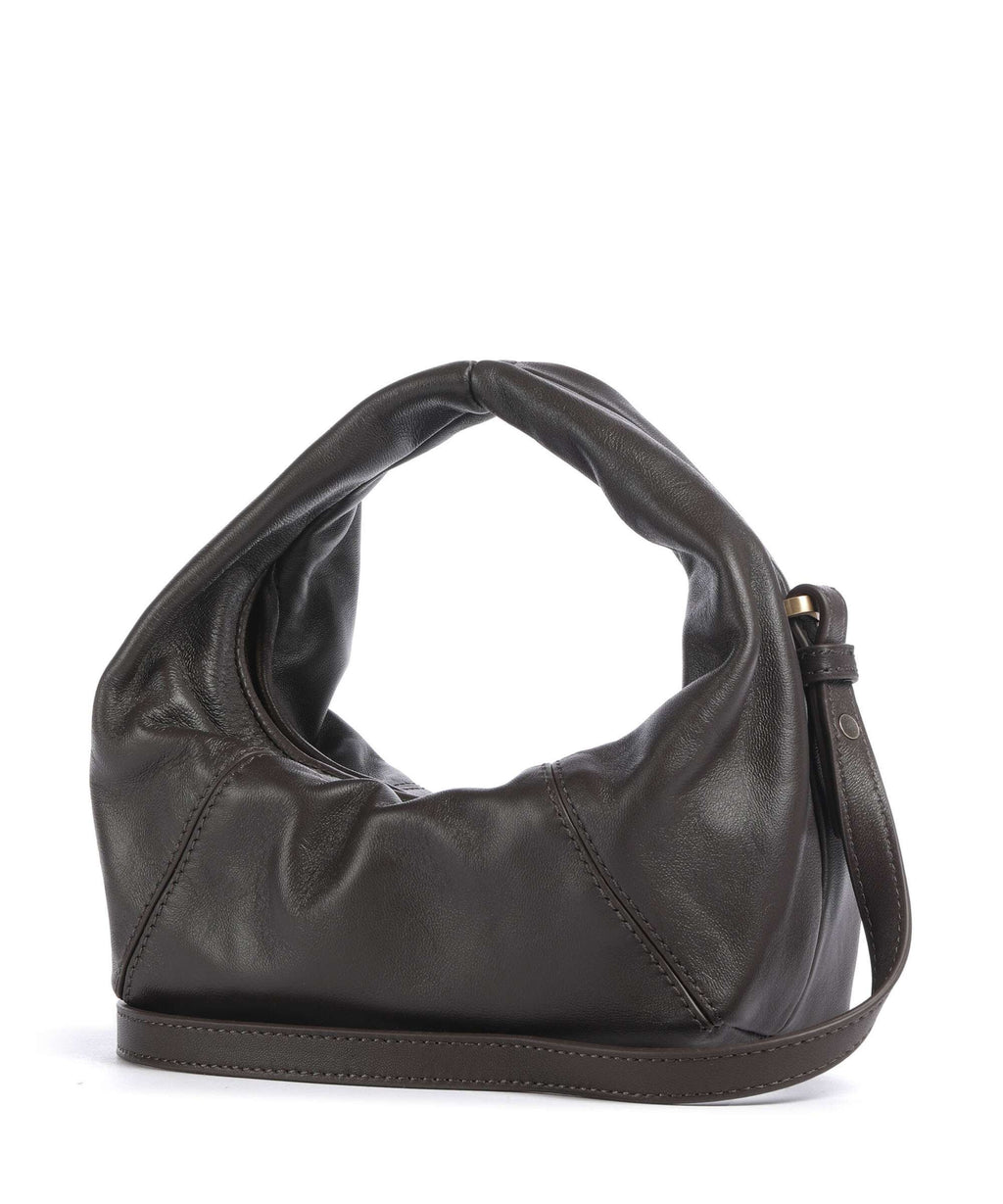 Les Visionnaires Greta Icon Cinkle Silky Handbag chocolate brown