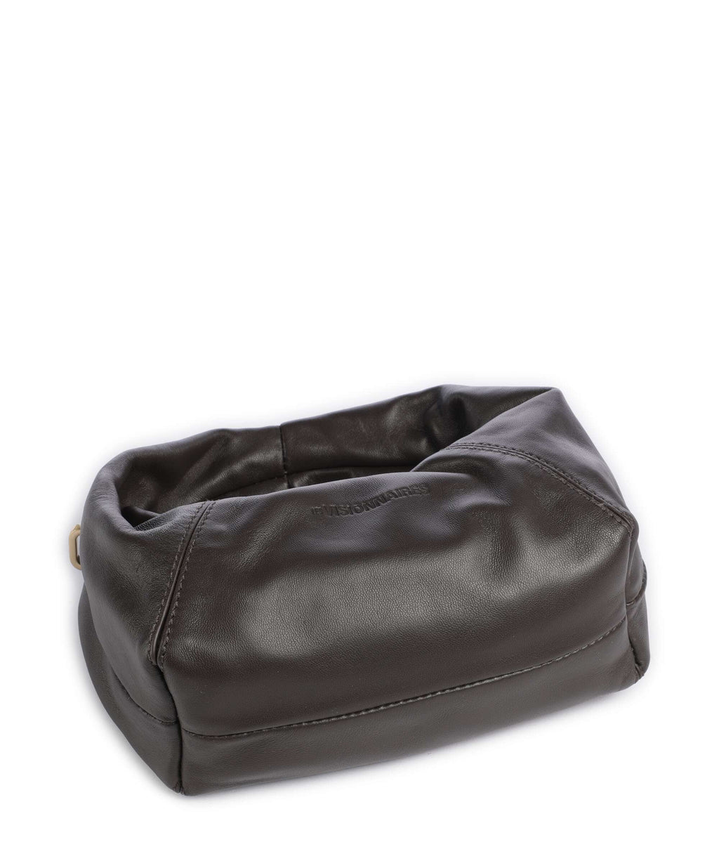 Les Visionnaires Greta Icon Cinkle Silky Handbag chocolate brown