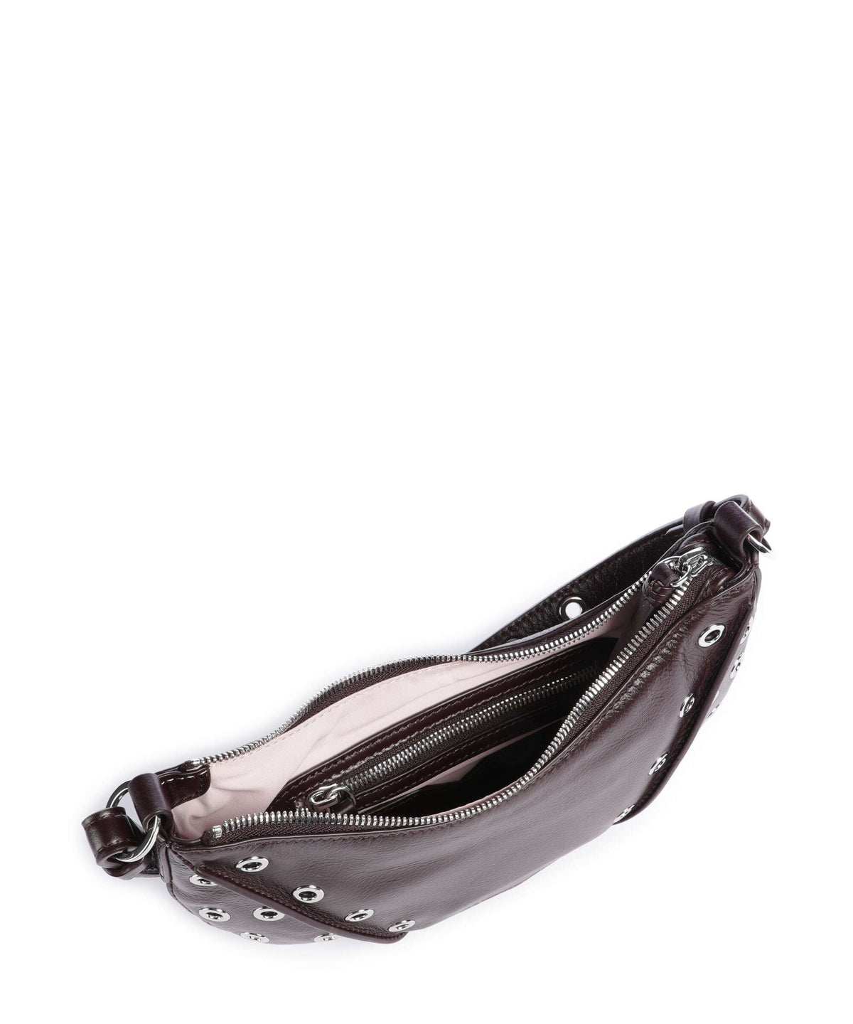 Les Visionnaires Enya Rivet Glossy Mini Shoulder bag aubergine