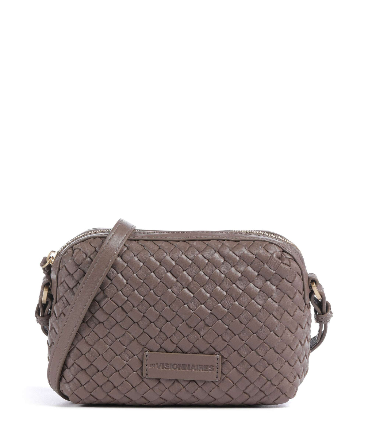 Les Visionnaires Lynn Weave Silky Crossbody bag taupe brown