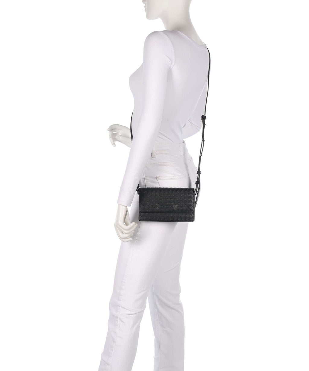Les Visionnaires Brit Weave Silky Crossbody bag black