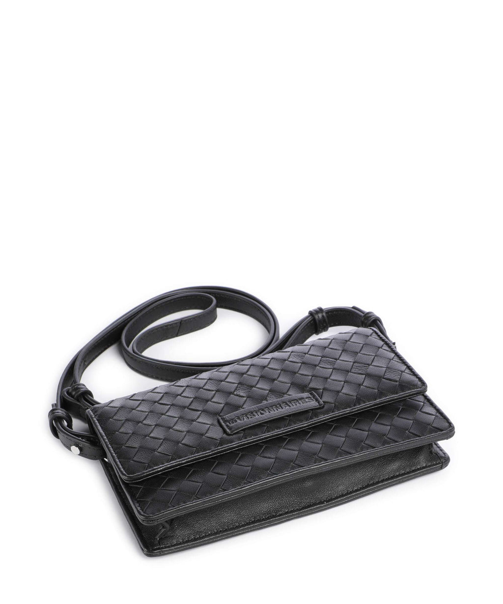 Les Visionnaires Brit Weave Silky Crossbody bag black