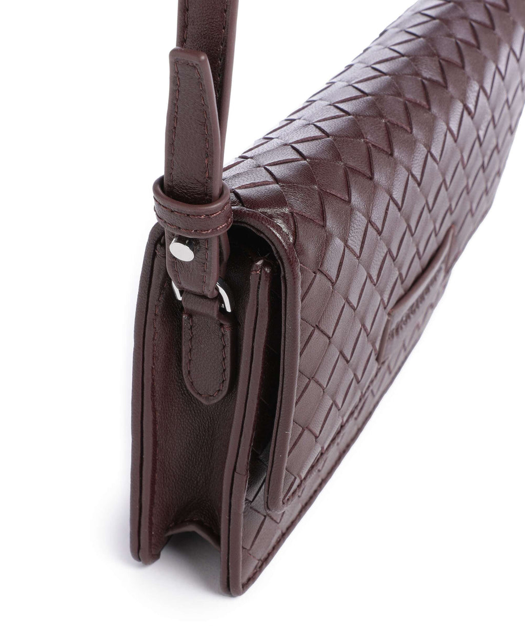 Les Visionnaires Brit Weave Silky Crossbody bag aubergine