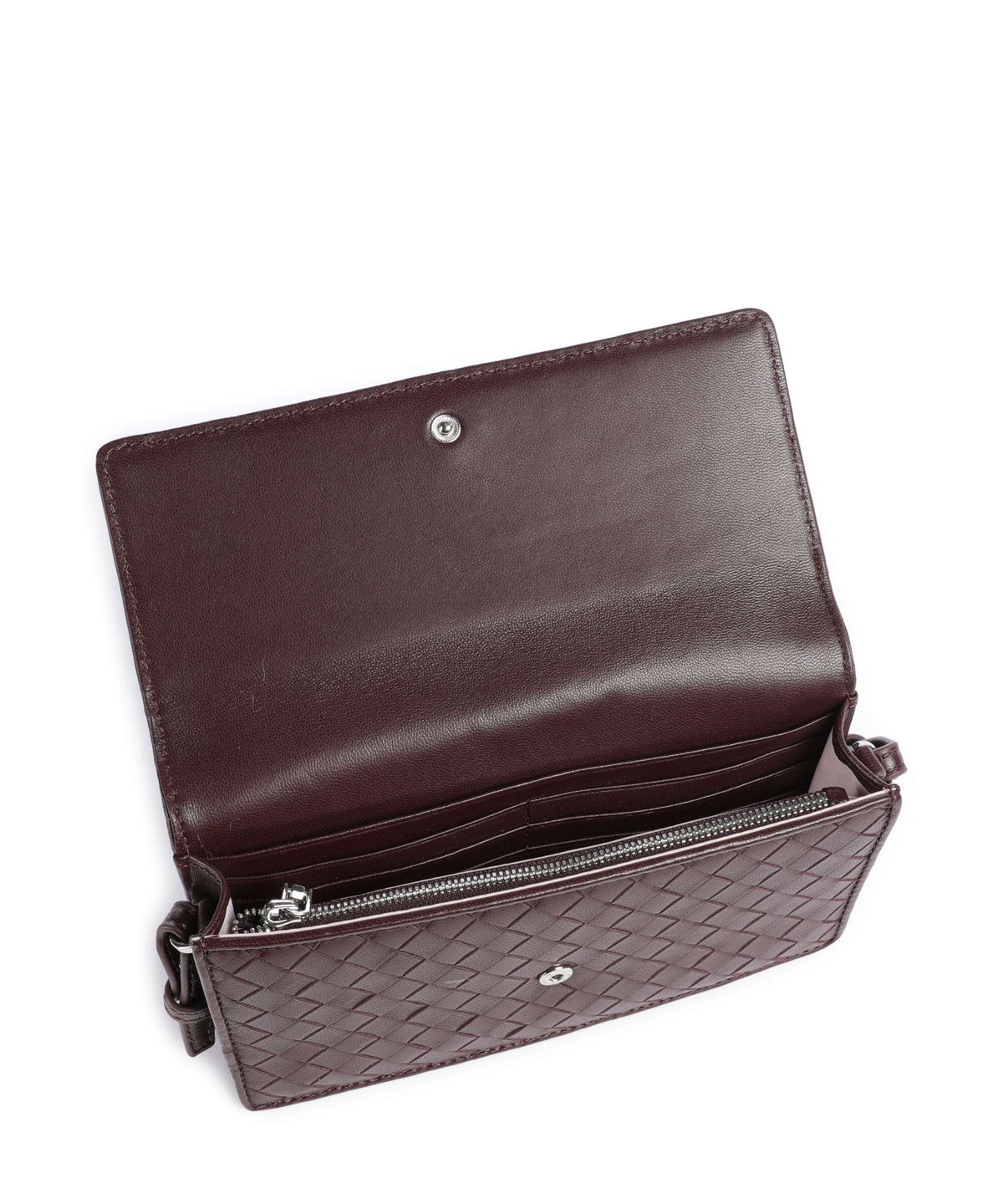 Les Visionnaires Brit Weave Silky Crossbody bag aubergine