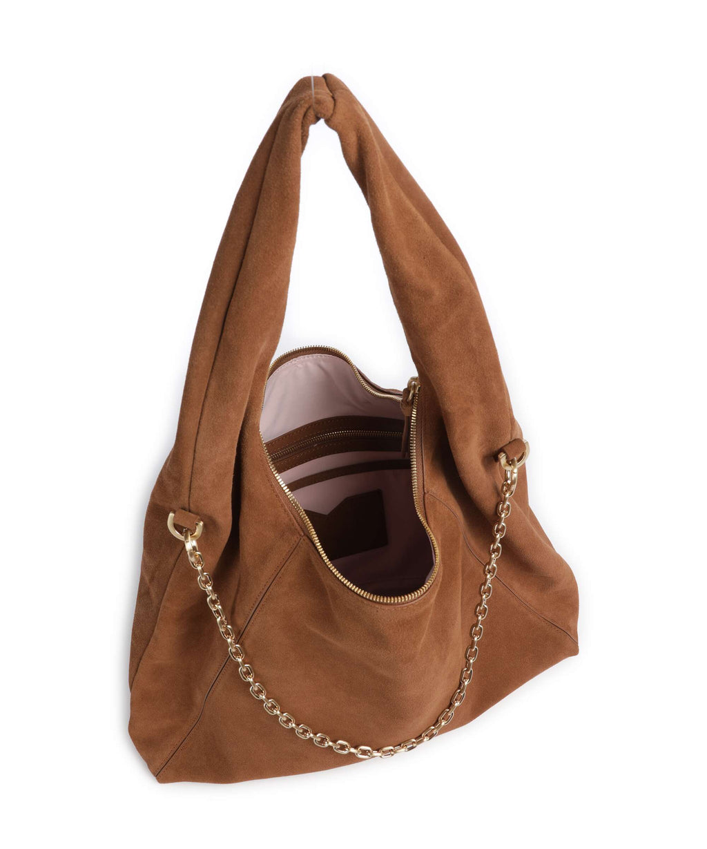 Les Visionnaires Jade Cozy Chain Hobo bag cognac