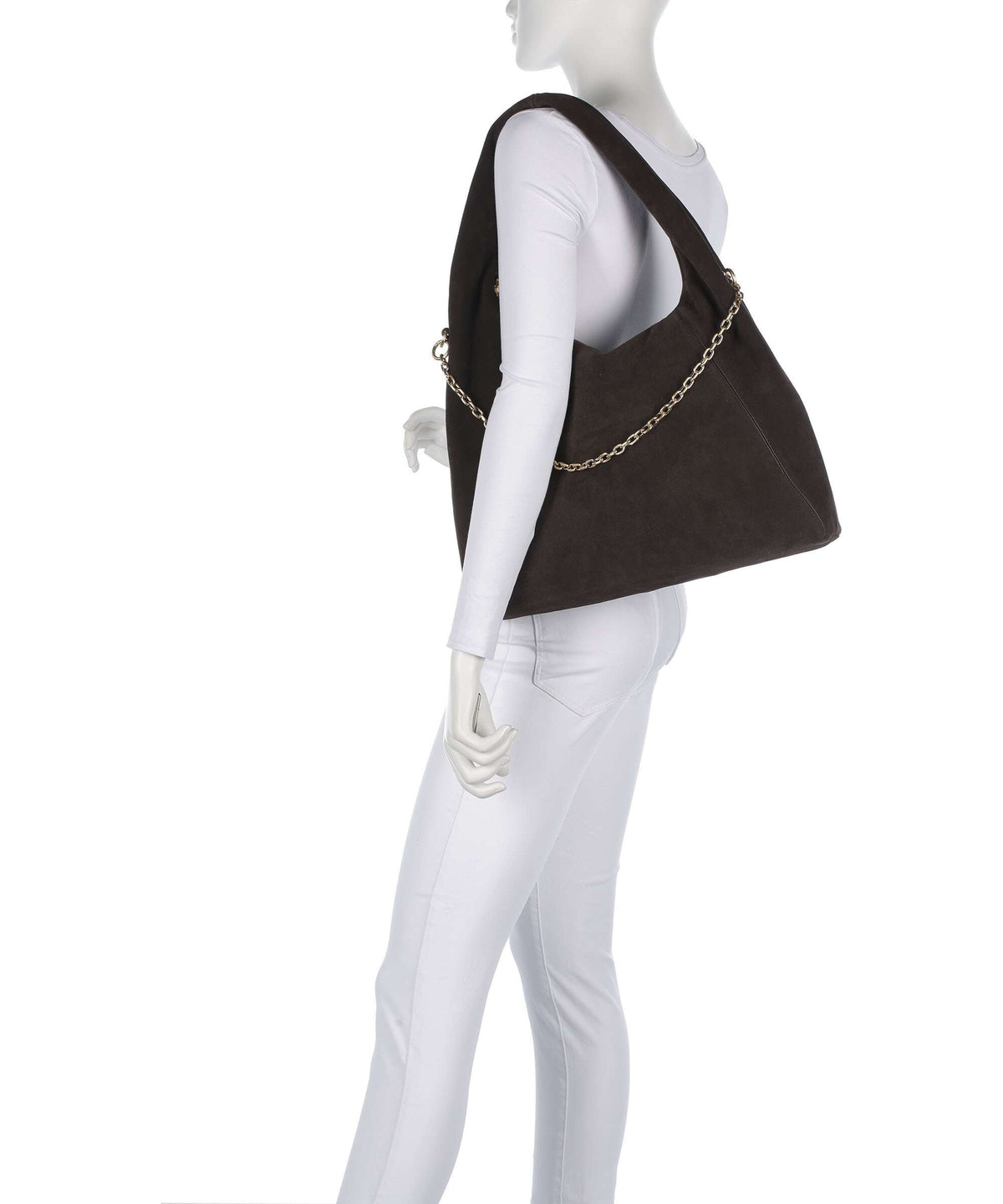 Les Visionnaires Jade Cozy Chain Hobo bag dark brown