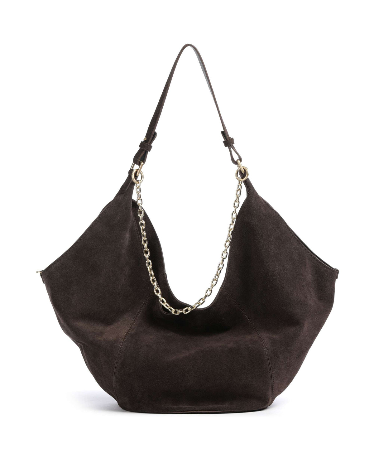 Les Visionnaires Amelie Cozy Chain Hobo bag dark brown