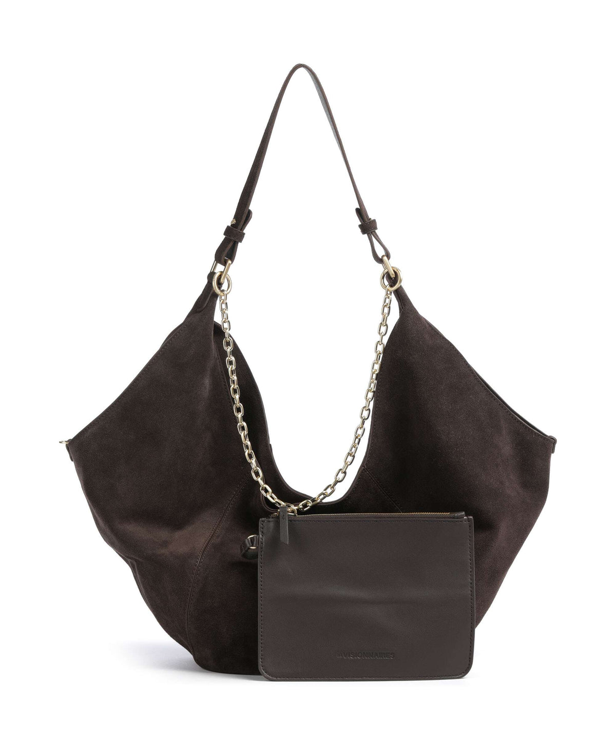 Les Visionnaires Amelie Cozy Chain Hobo bag dark brown