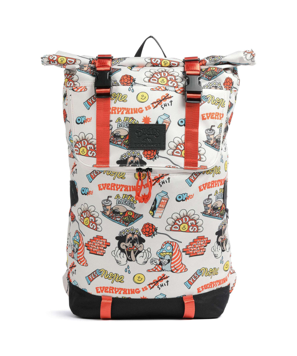 Doughnut The Dudes Christopher Dark Rolltop backpack print