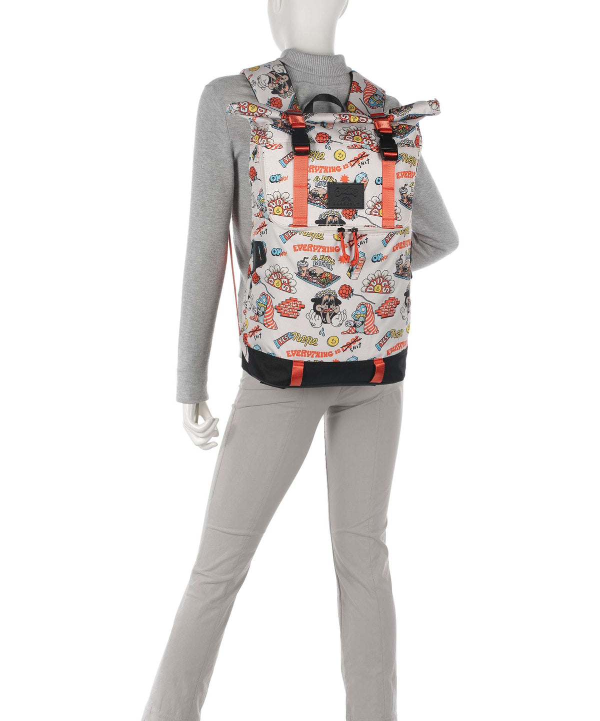 Doughnut The Dudes Christopher Dark Rolltop backpack print