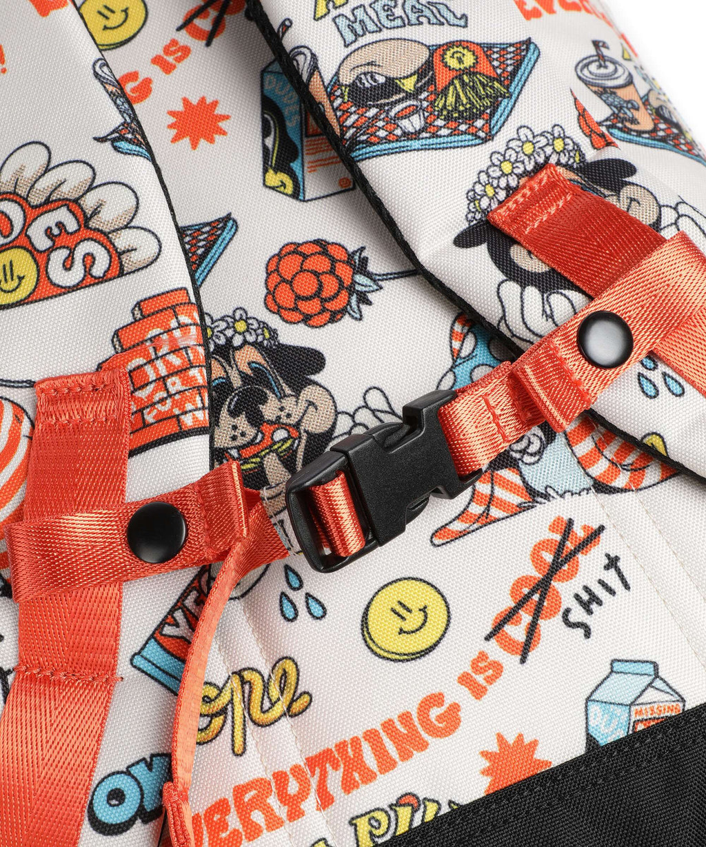 Doughnut The Dudes Christopher Dark Rolltop backpack print